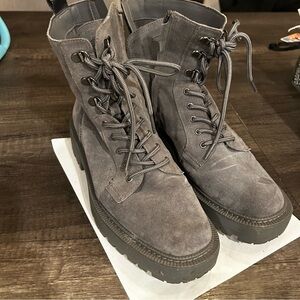 Sam Edelman Gray Lace Up Boots